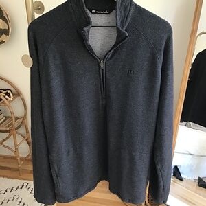 TravisMathew 1/4 Zip Pullover with Pockets Size M Grey